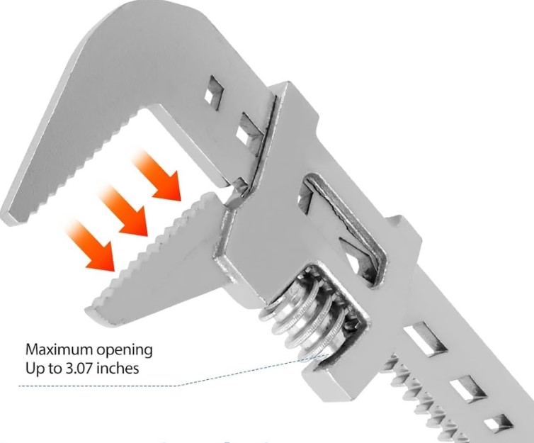 F-Wrench Tool – Adjustable F-Type Spanner Wrench for Tight Spaces, Plumbing & Valve Wheels | Cr-V Steel, Powder-Coated, 1-3/8" Head | Multi-Functional Right-Angle Grip, UAE Mechanic Essential